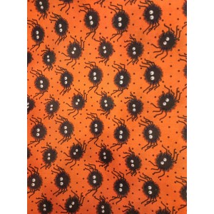 Foulards Halloween : orange araignées rigolotes