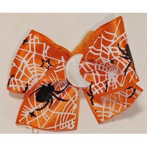 Boucle à élastique de coton : orange toile d'araignée