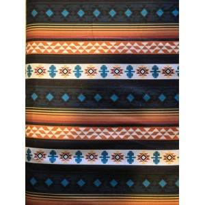 Foulards Automne-Hiver  : aztèque brun/orange/turquoise : Très grand