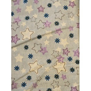 Foulards Automne-Hiver  : bleu étoile/fleur (flanelle) : Grand