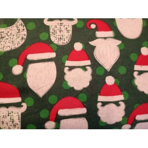 Foulards Noël : vert barbe père noël (flanelle) : Petit