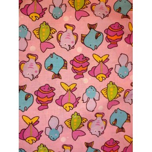 Foulards Printemps-été : rose poisson : Très grand