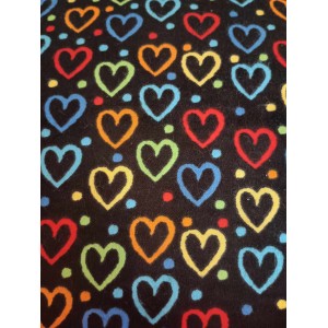 Foulards Des Coeurs : noir coeur couleurs (flanelle) : Petit