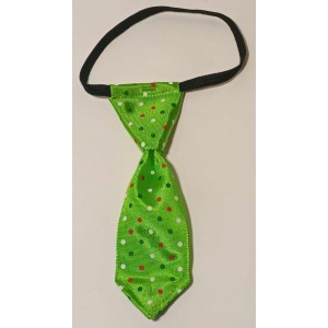 Cravates : petite : vert petit pois vert/blanc/rouge