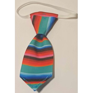 Cravates : petite : ligné turquoise/bleu/rouge