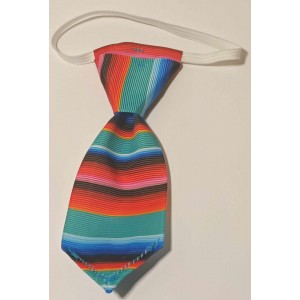 Cravates : très petite : ligné turquoise/bleu/rouge
