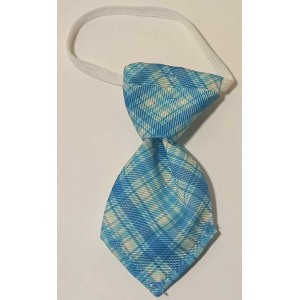Cravates : très petite : carreauté bleu/blanc/turquoise